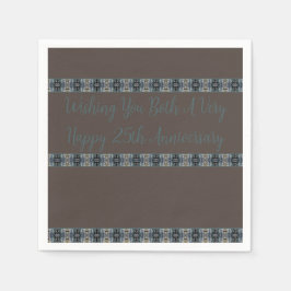 Kleiner Designer braun und türkis Serviette