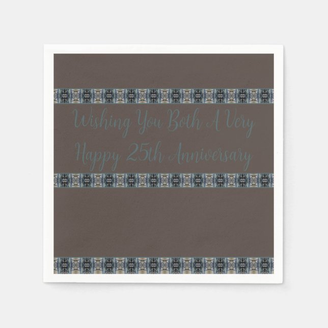 Kleiner Designer braun und türkis Serviette (Vorderseite)