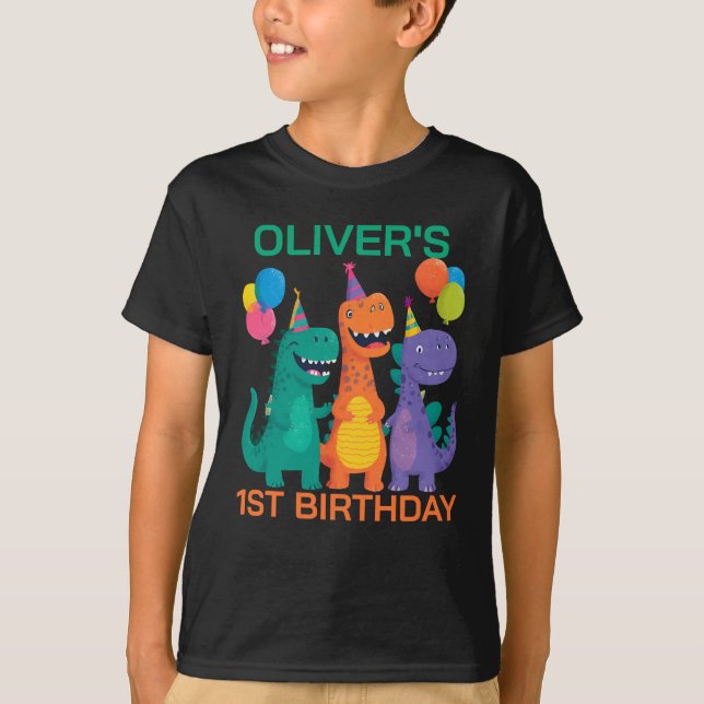 Kleiner Dino 1. Geburtstag T-Shirt (Vorderseite)