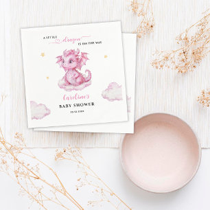 Kleiner Drache auf dem Weg Baby Shower Serviette