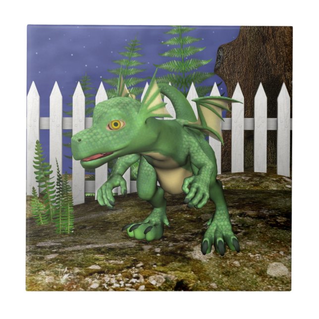 Kleiner Drache Fliese (Vorderseite)