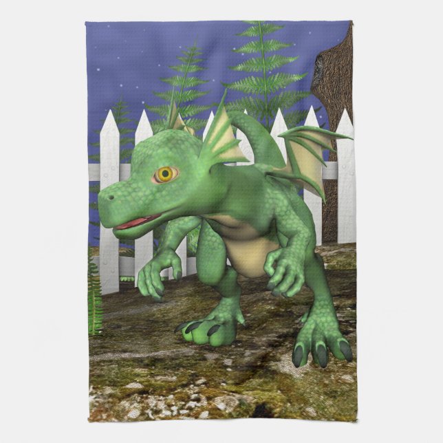 Kleiner Drache Geschirrtuch (Vertikal)