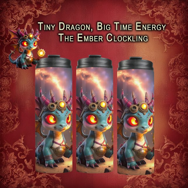 Kleiner Drache, große Energie – Die Ember Clocklin Thermosbecher (Von Creator hochgeladen)