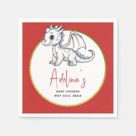 Kleiner Drache ist auf dem Weg Niedliche Red Baby  Serviette