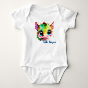 Kleiner Drache mit großen Augen niedliche Wasserfa Baby Strampler
