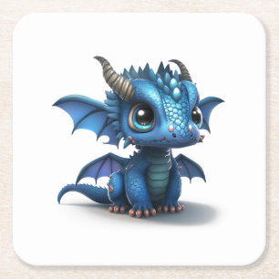 Kleiner Drache Rechteckiger Pappuntersetzer