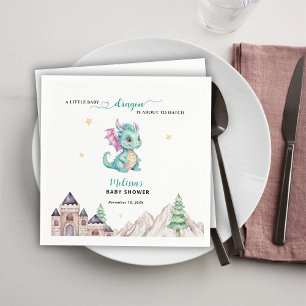 Kleiner Drache schlüpft bald Baby Shower Serviette