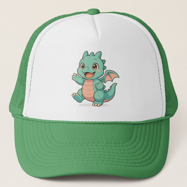 Kleiner Drachen Charme Baseballkappe Truckerkappe (Vorderseite)