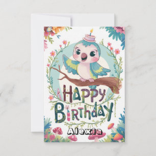 Kleiner einfacher Papagei Digital Geburtstag Karte