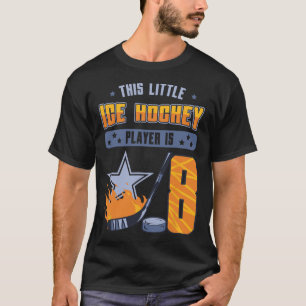 Kleiner Eishockey 8. Geburtstag Spieler Puck Star T-Shirt