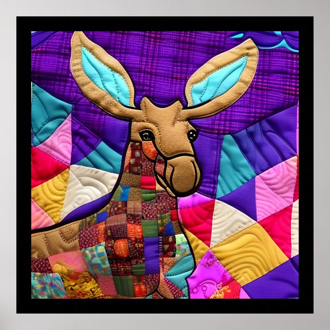 Kleiner Elchenkalf quilt like Design Poster (Vorne)