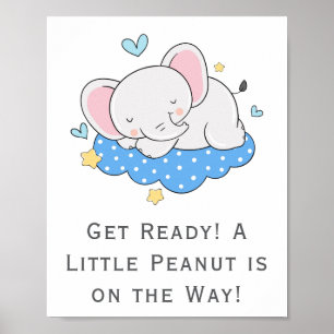Kleiner Elefant Ein Kleines Erdnuss-Baby Shower Pl Poster