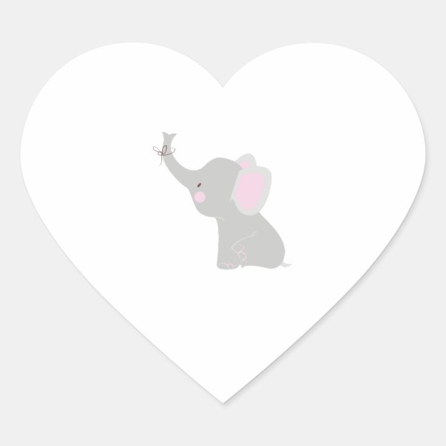 Kleiner Elefant Herz-Aufkleber (Vorderseite)