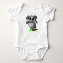 Kleiner Elefant mit Blume Baby Bodysuit