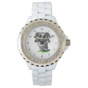 Kleiner Elefant mit Blume Watch Geschenk Armbanduhr
