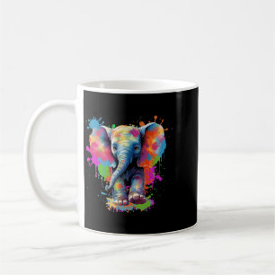 Kleiner Elefant mit googly Augen und Bunt Kaffeetasse