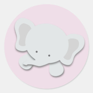 Kleiner Elefant {Pink}   Aufkleber