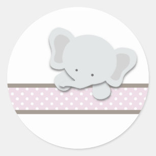 Kleiner Elefant {Pink}   Aufkleber