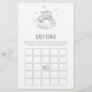 Kleiner Elefantenjunge Bingo-Spiel Flyer