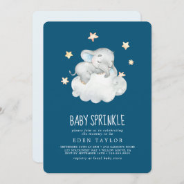 Kleiner Elefantenjunge schlafen | Navy Baby Sprink Einladung