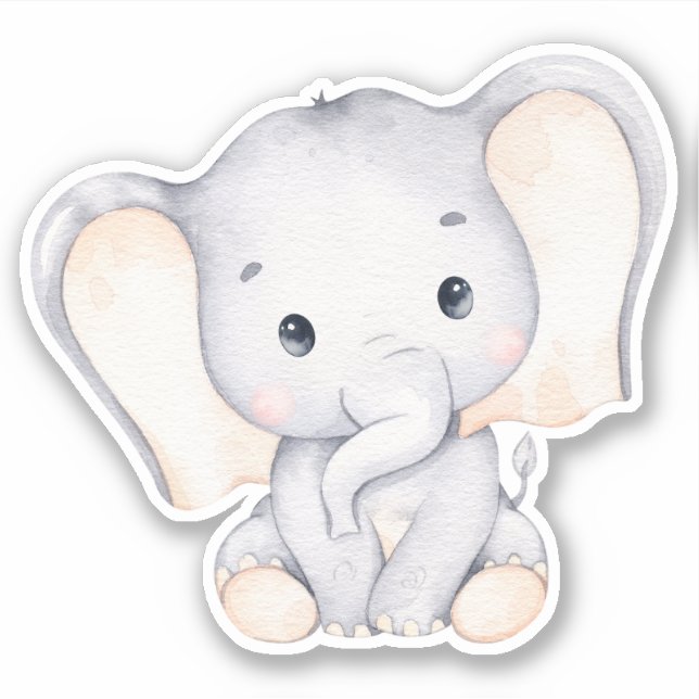 Kleiner Elephant-Süße Tier-Sticker Aufkleber (Vorderseite)