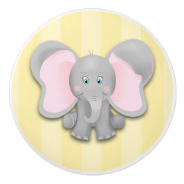 Kleiner Elephant Yellow Baby Kinderzimmer Room Dre Keramikknauf