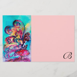 KLEINER ELF DES MUSHROOMMONOGRAMM, rosa Briefpapier