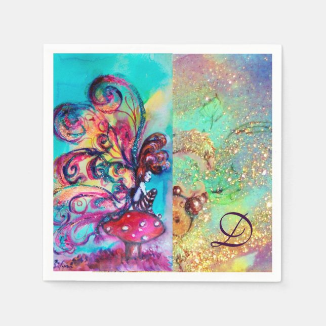 KLEINER ELF DES MUSHROOMMONOGRAMM SERVIETTE (Vorderseite)