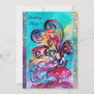 KLEINER ELF VON MUSHÖLLEN, rosa, gelb, blau funkel Ankündigung