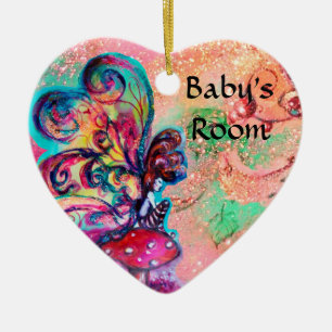 KLEINER ELF VON MUSHÖMMEN TÜR HANGER KERAMIK ORNAMENT