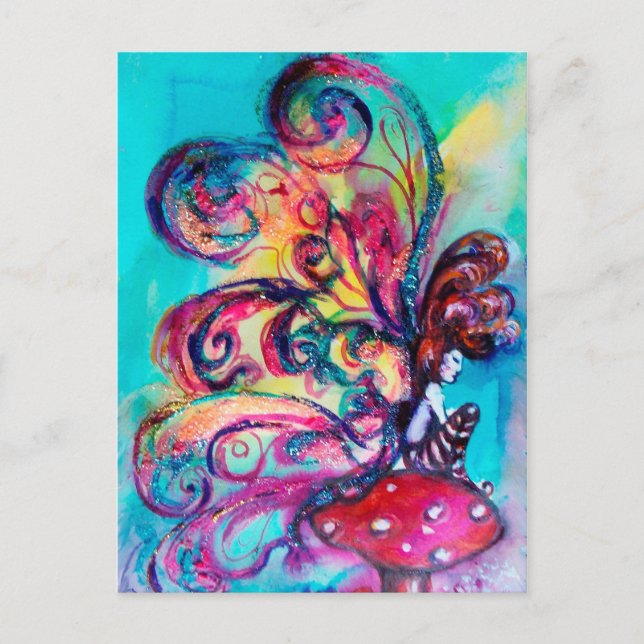 Kleiner Elf von Pilzen Postkarte (Vorderseite)