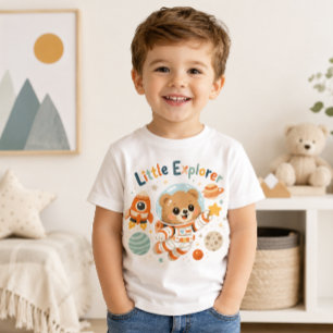 Kleiner Entdecker-Bär-Astronaut Weltraum-Abenteure Kleinkind T-shirt