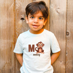Kleiner Entdecker M wie Monkey Kleinkind T-shirt