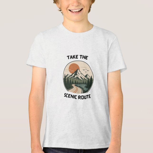 Kleiner Entdecker Wandert Kinder Tri-Blend Shirt (Vorderseite)
