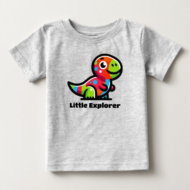Kleiner Explorer Dinosaur Kleinkind T - Shirt farb (Vorderseite)