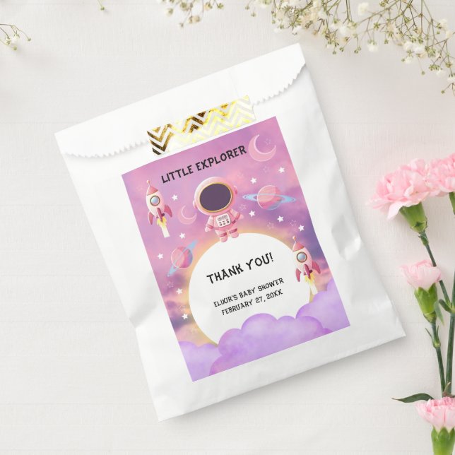 Kleiner Explorer Moderne Lila Babydusche Geschenktütchen (Versiegelt)