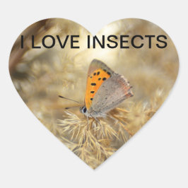 Kleiner Feuerfalter Herz-Aufkleber