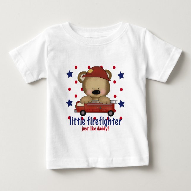 Kleiner Feuerwehrmann wie Daddy Baby T-shirt (Vorderseite)