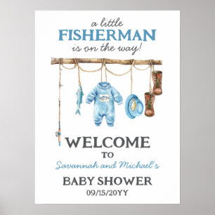 Kleiner Fischer-Baby-Party-Empfang Poster