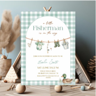 Kleiner Fischerjunge Baby Shower Einladung