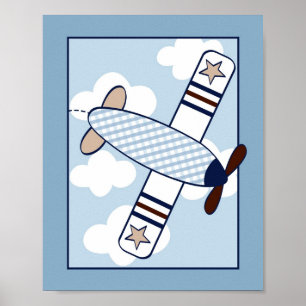 Kleiner Flieger Flugzeug Kinderzimmer Wandkunst Dr Poster