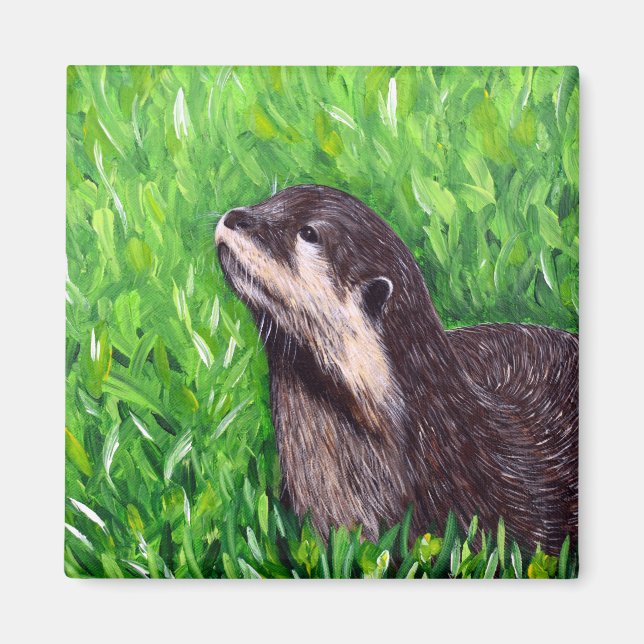 Kleiner Flussotter-Maler Magnet (Vorne)