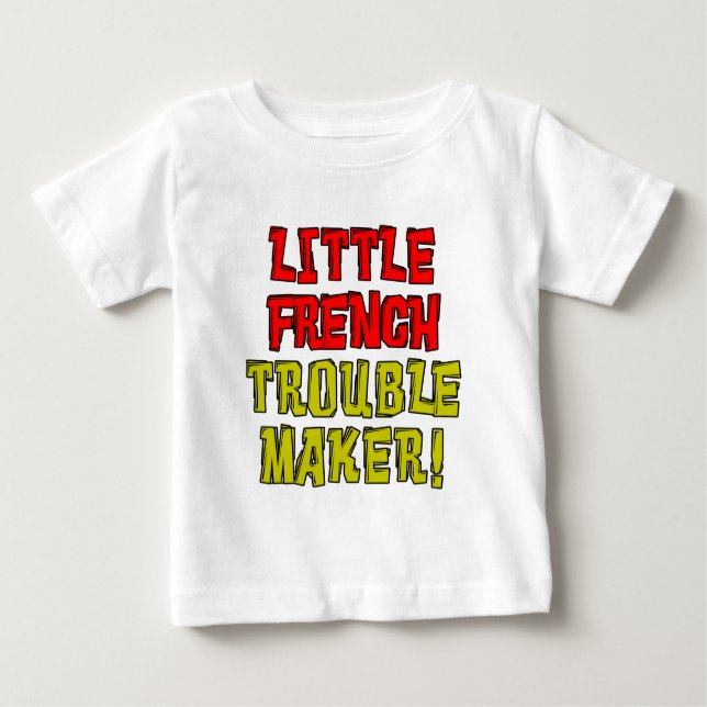 Kleiner französischer Trouble Maker Baby T-shirt (Vorderseite)