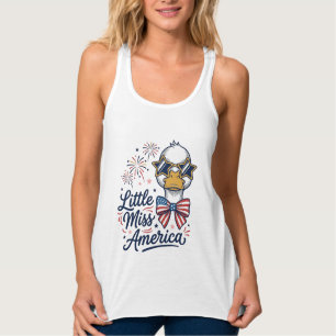 Kleiner Fräulein Amerika Patriotische Ente Vintage Tank Top