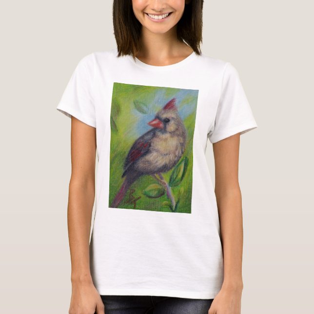 Kleiner Fräulein Cardinal aceo Damen-T - Shirt (Vorderseite)