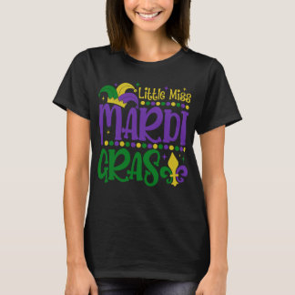 Kleiner Fräulein Mardi Gras Süße Karnevalskleidung T-Shirt