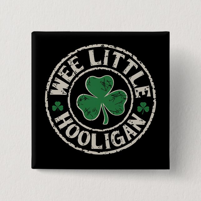 Kleiner Frechdachs Kleeblatt St. Patrick's Day Button (Vorderseite)