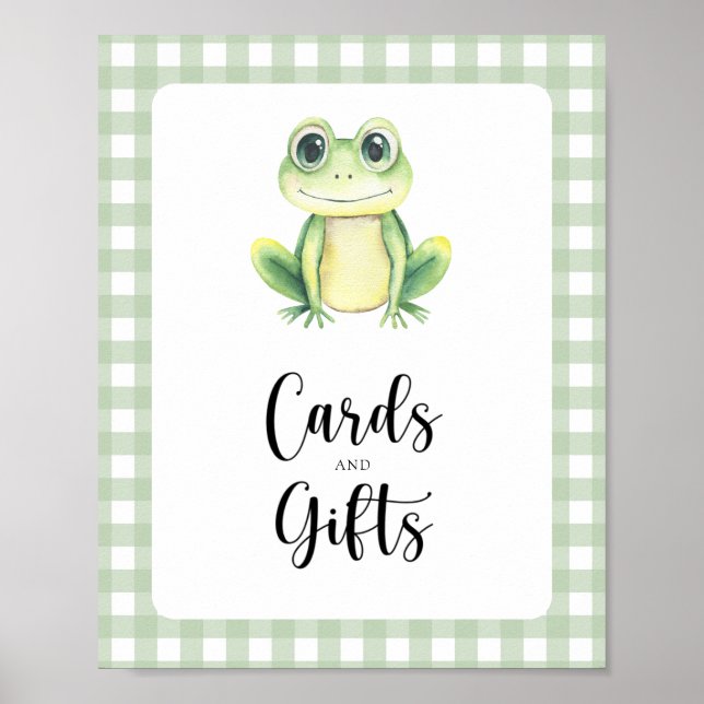 Kleiner Frosch - Karten und Geschenke Babydusche Poster (Vorne)