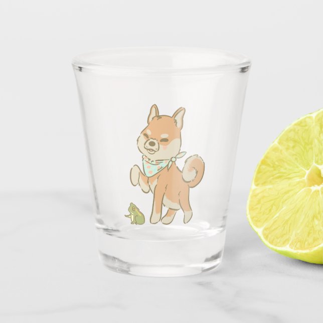 Kleiner Frosch-Wächter Schnapsglas (Vorderseite)