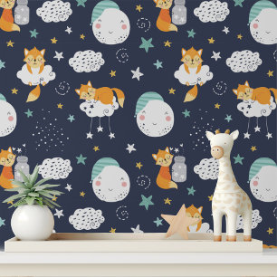 Kleiner Fuchs Mond Sterne Kinderzimmer Peel und St Tapete